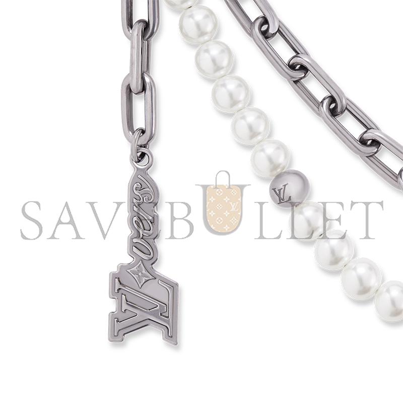 l**is V*t*n pearls chain belt and bag charm m02606